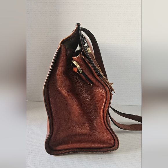 Banuce‎ Italian Vegetable Tanned Leather Satchel bag vintage - Picture 6 of 15